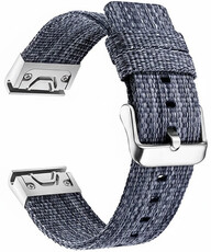Nylon horlogeband Ricardo Cervinia 26mm, Blue/Silver, QuickFit