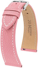 Leren riempje Hirsch Bologna 01802122-2, roze, kalf huid, Quick Release