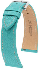 Leren horlogeband Hirsch Bologna L 01802083-2, blauw, kalfleer, lengte L, Quick Release