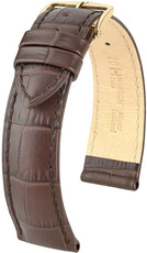 Leren riempje Hirsch Duke 01028110NQ-1, bruin, kalf huid
