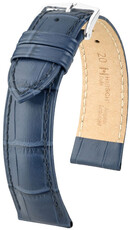 Leren riempje Hirsch Duke 01028180NQ-2, blauw, kalf huid