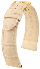 Leren riempje Hirsch Duke 01028190NQ-1, beige, kalf huid