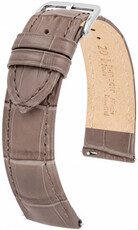 Leren horlogeband Hirsch Duke L 01028037-2, bruin, kalfleer, lengte L, Quick Release