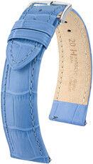 Leren horlogeband Hirsch Duke L 01028083-2, blauw, kalfsleer, lengte L, Quick Release