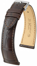 Leren riempje Hirsch London 04207117-2, bruin, alligator huid, Quick Release