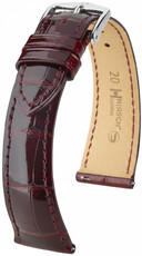 Leren riempje Hirsch London 04207160-2, rood, alligator huid, Quick Release