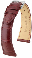 Leren riempje Hirsch London 04207169-2, rood, alligator huid, Quick Release