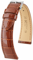 Leren riempje Hirsch London 04207170-2, bruin, alligator huid, Quick Release