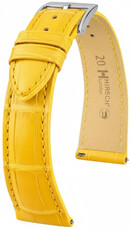 Leren riempje Hirsch London 04207172-2, geel, alligator huid, Quick Release