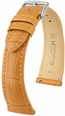 Leren riempje Hirsch London 04207175-2, bruin, alligator huid, Quick Release