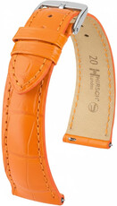 Leren riempje Hirsch London 04207176-2, oranje, alligator huid, Quick Release
