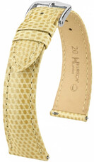 Leren riempje Hirsch London 04266190-2, beige, hagedissenhuid, Quick Release