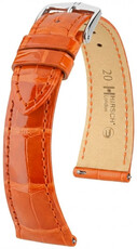 Leren horlogeband Hirsch London L 04207077-2, oranje, alligatorleer, lengte L, Quick Release