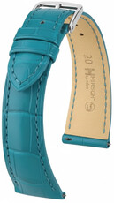 Leren horlogeband Hirsch London L 04207083-2, blauw, alligatorleer, délka L, Quick Release
