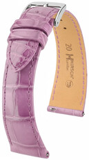 Leren horlogeband Hirsch London L 04207087-2, paars, alligatorleer, lengte L, Quick Release