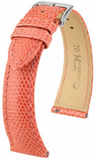 Leren horlogeband Hirsch London L 04266022-2, oranje, hagedissenleer, lengte L, Quick Release