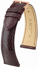 Leren horlogeband Hirsch London L 04266060-7, rood, hagedisleer, lengte L, Quick Release