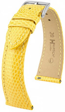 Leren horlogeband Hirsch London L 04266072-2, geel, hagedisleer, lengte L, Quick Release