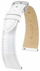 Leren horlogeband Hirsch London L 04307000-2, wit, alligatorenleer, lengte L, Quick Release