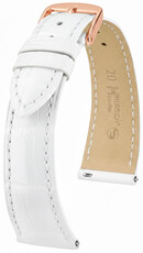 Lederen riem Hirsch London L 04307000-7, wit, alligatorleer, lengte L, Quick Release