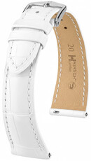 Lederen riem Hirsch London L 04307009-2, wit, alligatorleer, lengte L, Quick Release