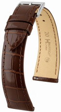 Lederen riem Hirsch London L 04307010-2, bruin, alligatorleer, lengte L, Quick Release