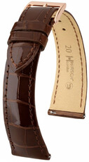 Lederen riem Hirsch London L 04307010-7, bruin, alligatorleer, lengte L, Quick Release