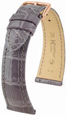 Leren horlogeband Hirsch London L 04307012-7, paars, alligatorleer, délka L, Quick Release
