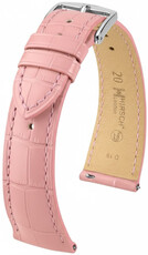 Leren horlogeband Hirsch London L 04307022-2, roze, alligatorleer, lengte L, Quick Release