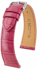 Leren horlogeband Hirsch London L 04307024-2, roze, alligatorleer, lengte L, Quick Release