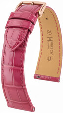 Leren horlogeband Hirsch London L 04307024-7, roze, alligatorenleer, lengte L, Quick Release