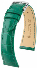Leren horlogeband Hirsch London L 04307040-2, groen, alligatorleer, lengte L, Quick Release