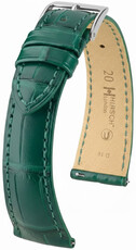 Leren horlogeband Hirsch London L 04307049-2, groen, alligatorleer, lengte L, Quick Release