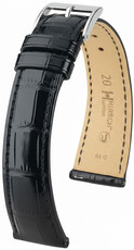Lederen riem Hirsch London L 04307050-2, zwart, alligatorleer, lengte L, Quick Release