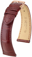 Leren horlogeband Hirsch London L 04307069-7, rood, alligatorleer, lengte L, Quick Release