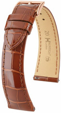 Leren horlogeband Hirsch London L 04307070-7, bruin, alligatorleer, lengte L, Quick Release