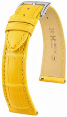 Leren horlogeband Hirsch London L 04307072-2, geel, alligatorleer, lengte L, Quick Release