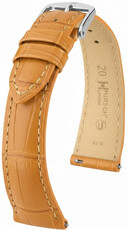Leren horlogeband Hirsch London L 04307075-2, bruin, alligatorenleer, lengte L, Quick Release