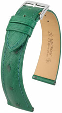 Leren riempje Hirsch Massai Ostrich 04262140-2, groen, struisvogel huid, Quick Release
