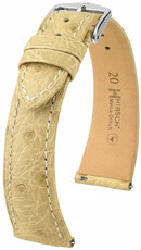 Leren riempje Hirsch Massai Ostrich 04262190-2, beige, struisvogel huid, Quick Release