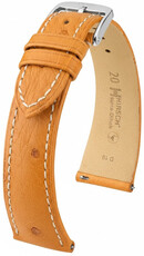 Leren horlogeband Hirsch Massai Ostrich L 04262074-2, bruin, struisvogelleer, lengte L, Quick Release