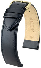 Leren horlogeband Hirsch Osiris L 03475050NQ-1, zwart, kalfsleer, lengte L