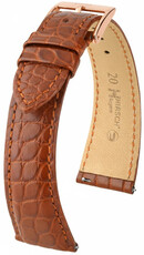 Leren horlogeband Hirsch Regent 04107179-7, bruin, alligatorleer, Quick Release