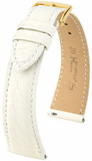Leren horlogeband Hirsch Regent L 04107009-1, wit, alligatorleer, lengte L, Quick Release