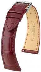 Leren horlogeband Hirsch London L 04207069-2, rood, alligatorleer, lengte L, Quick Release
