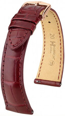 Leren horlogeband Hirsch London L 04207069-7, rood, alligatorleer, lengte L, Quick Release
