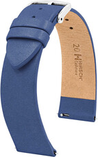 Leren horlogeband Hirsch Cashmere M 03902180-2, blauw, kalfsleder, lengte M, Quick Release