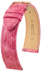 Leren horlogeband Hirsch Genuine Croco L 01808025-7, roze, krokodillenleer, lengte L, Quick Release