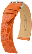 Leren horlogeband Hirsch Genuine Croco L 01808076-2, oranje, krokodillenleer, lengte L, Quick Release