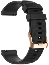 Siliconen horlogeband Ricardo Aprica 18mm, Dark Black, Quick Release